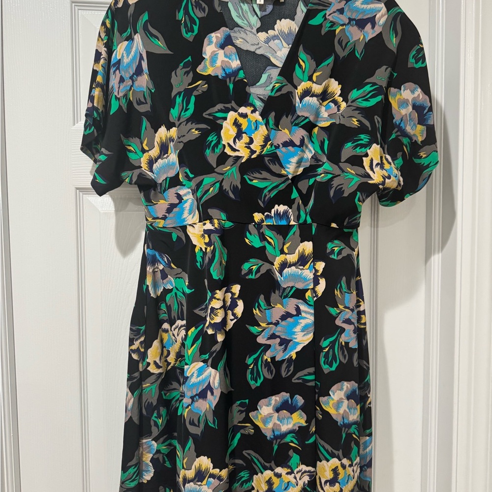 Diane Von Furstenberg Black Floral Mini Dress
